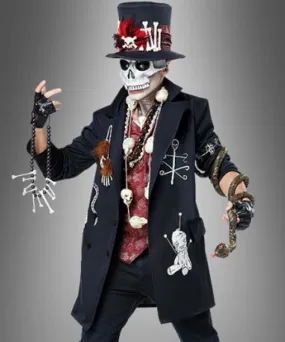 Voodoo Priest Black Spooky Halloween Coat