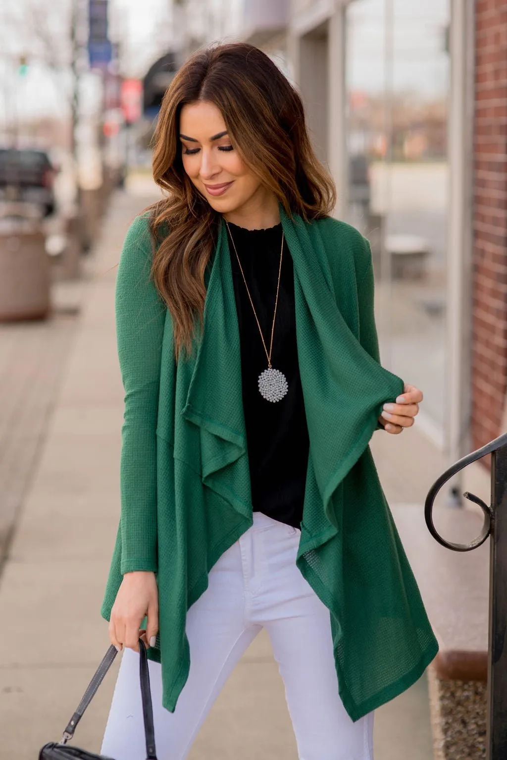Waffle Waterfall Cardigan