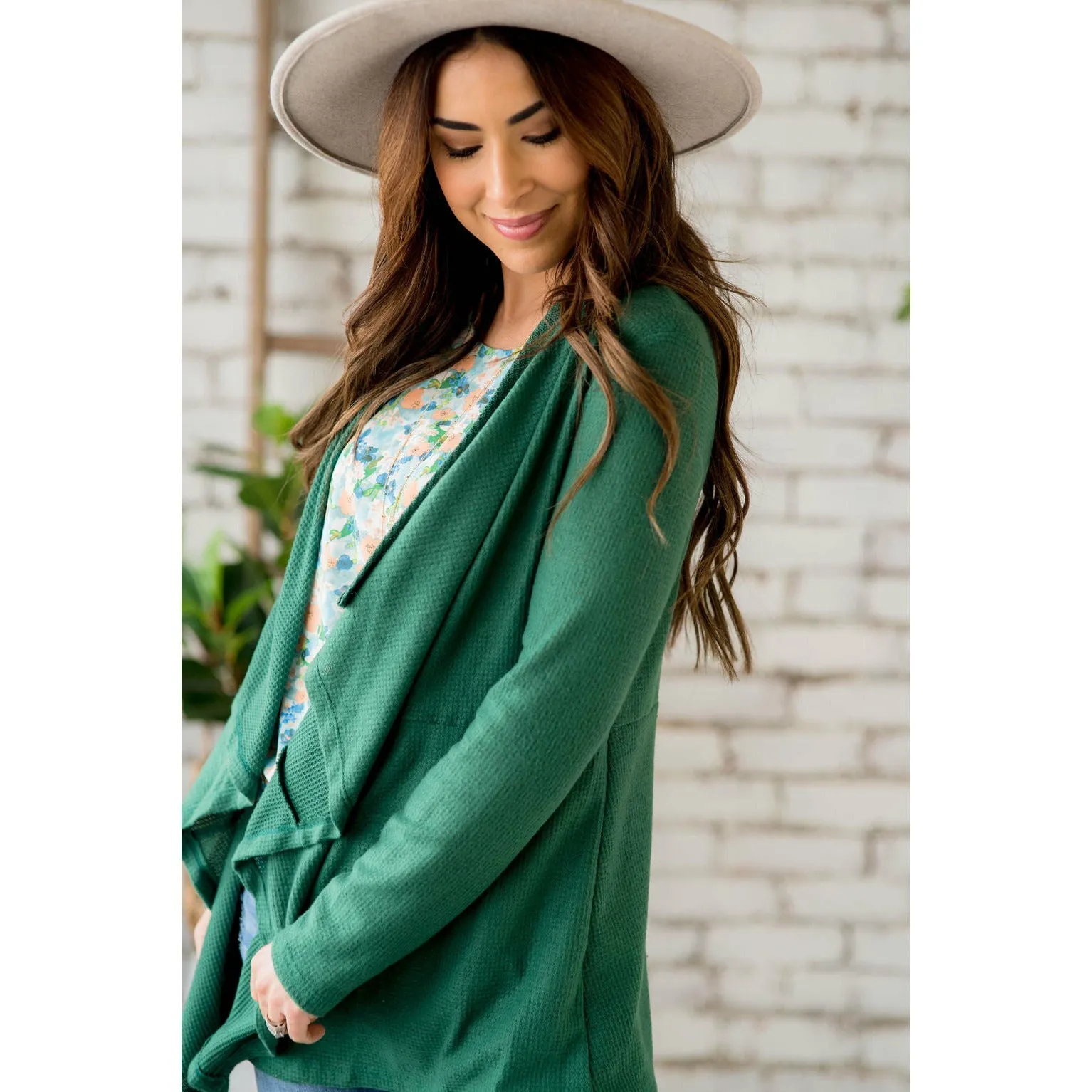 Waffle Waterfall Cardigan