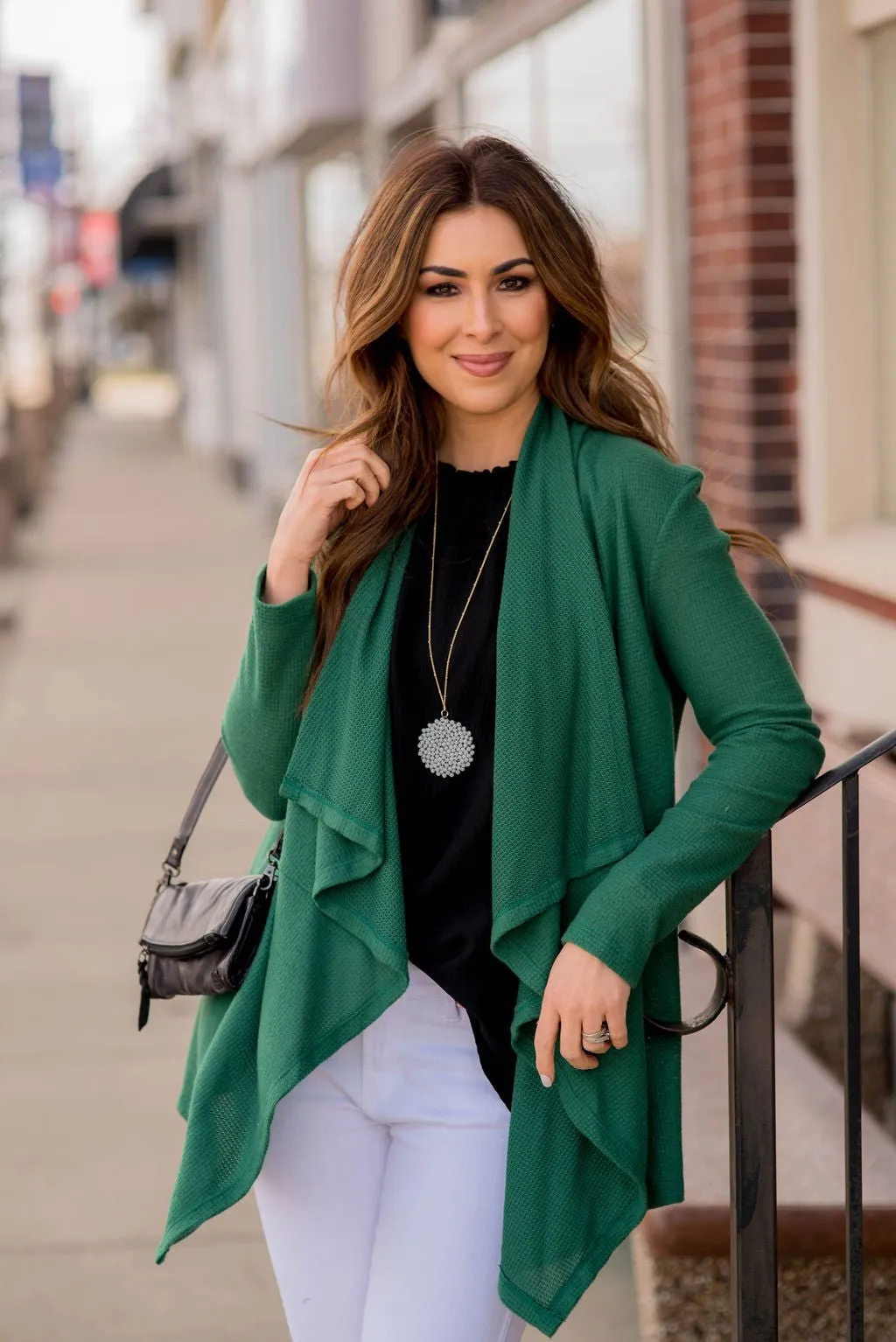 Waffle Waterfall Cardigan