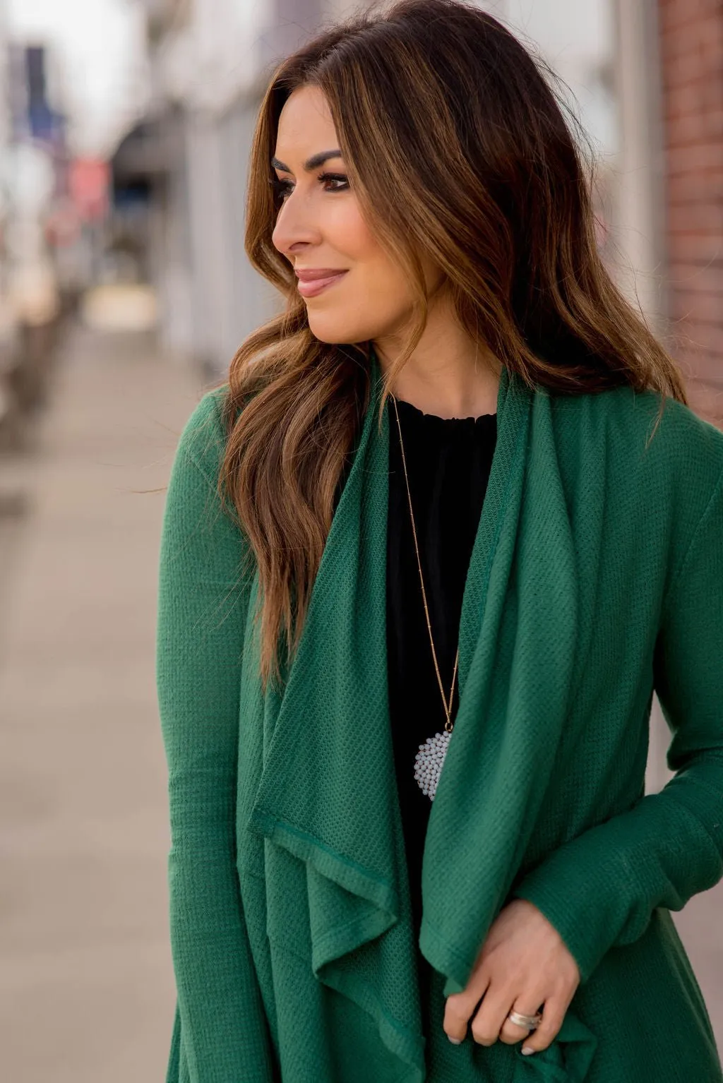 Waffle Waterfall Cardigan
