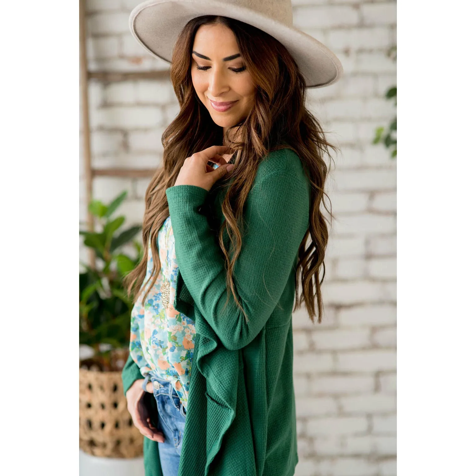 Waffle Waterfall Cardigan