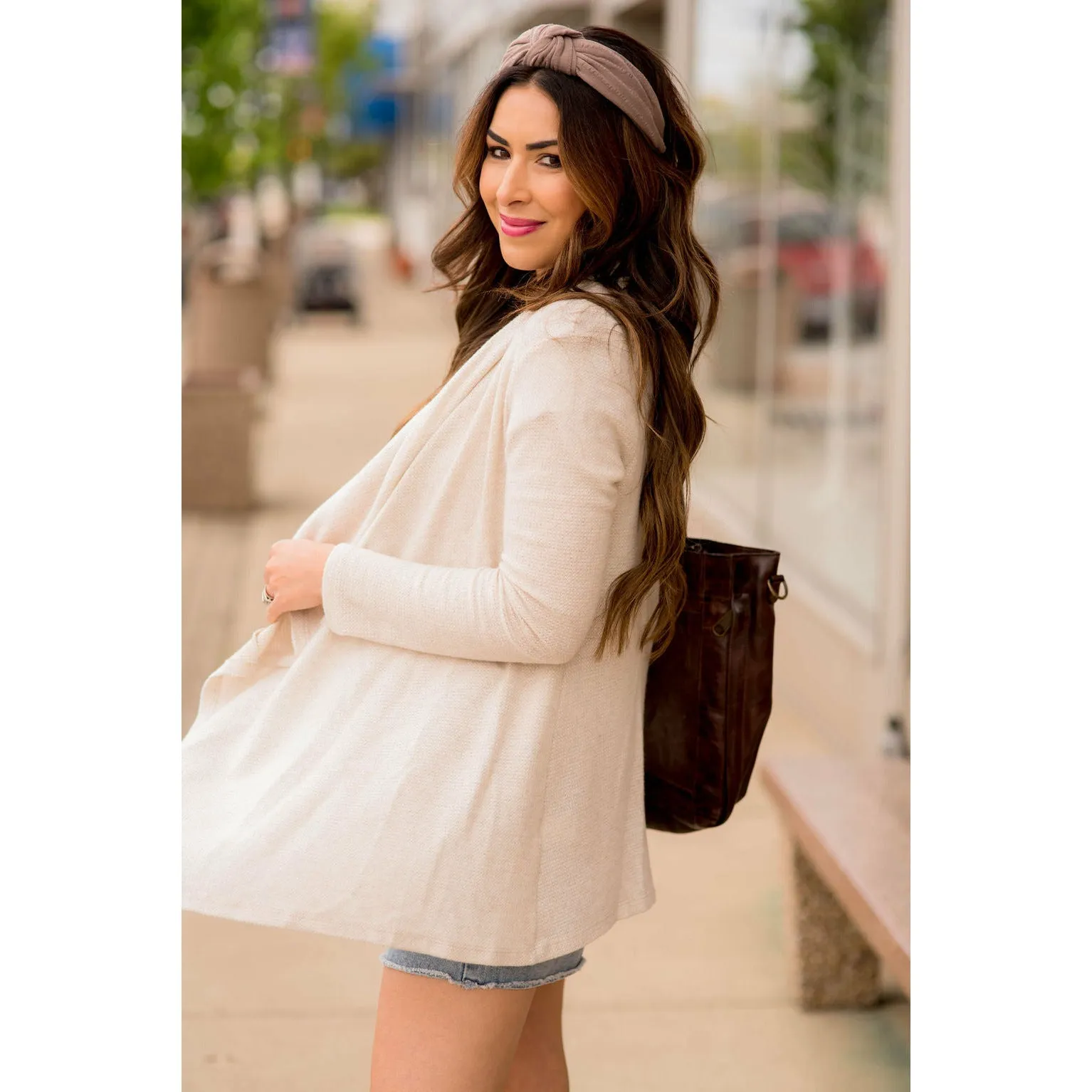 Waffle Waterfall Cardigan