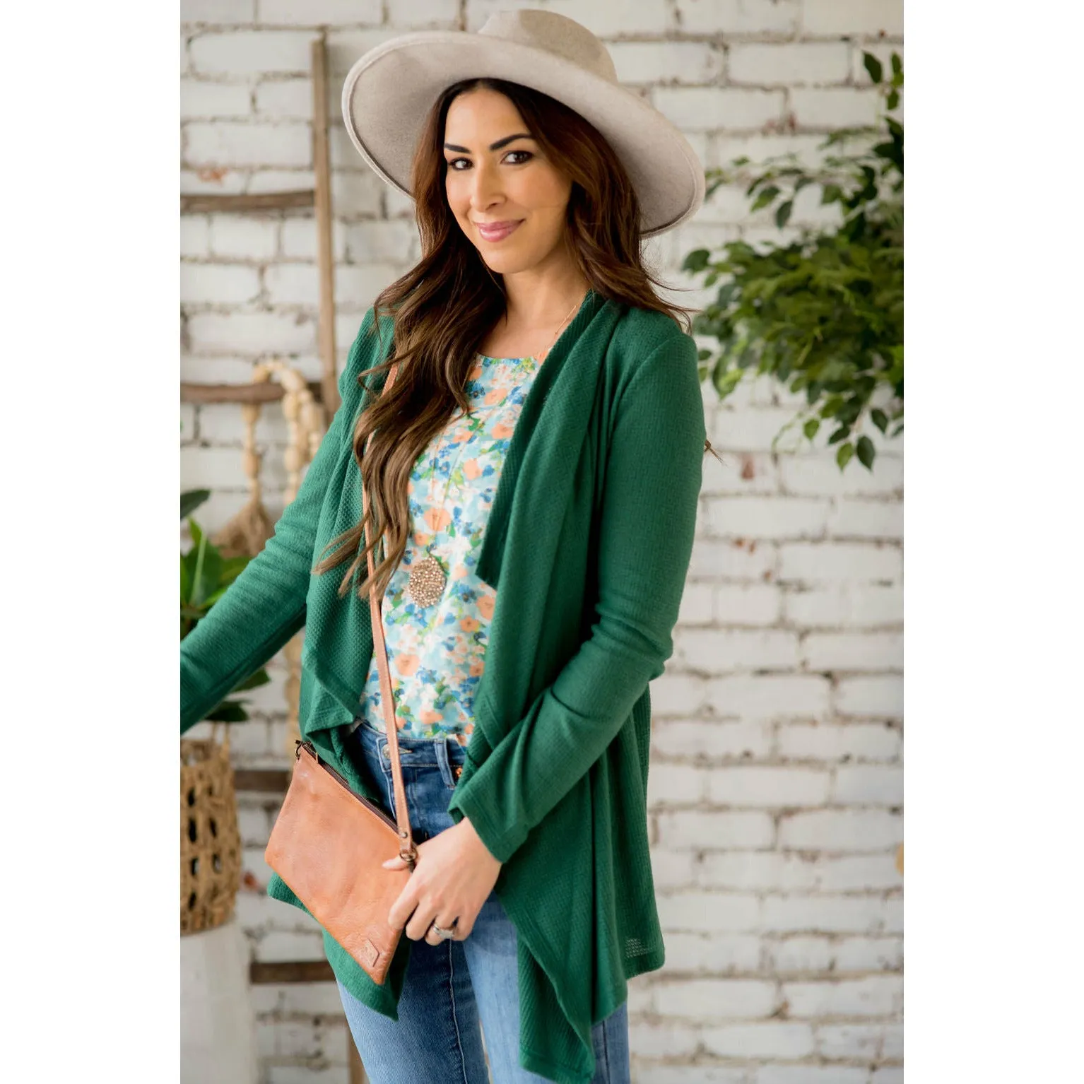 Waffle Waterfall Cardigan