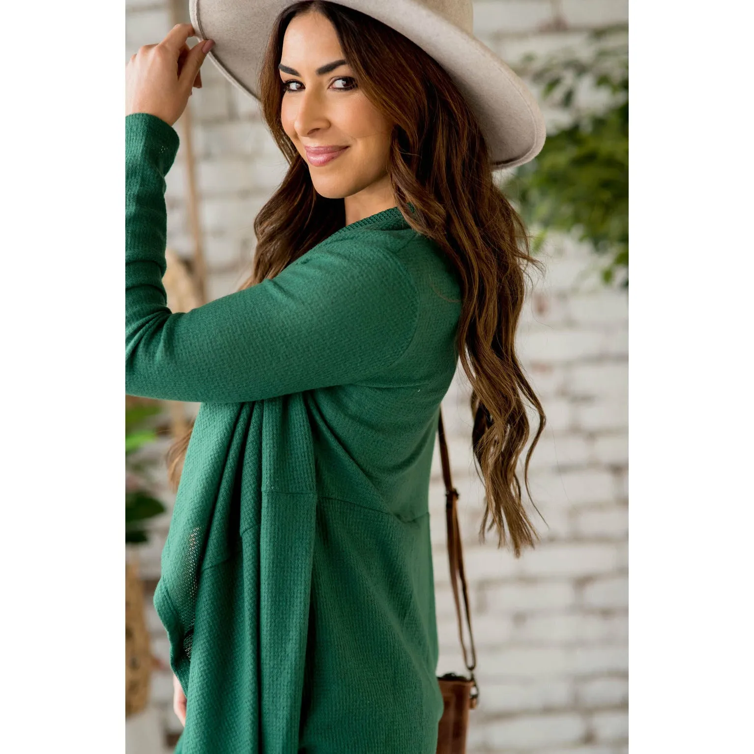 Waffle Waterfall Cardigan