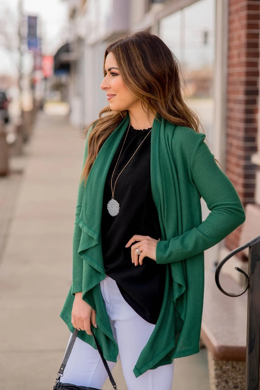 Waffle Waterfall Cardigan