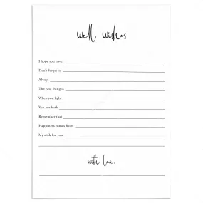 Well Wishes For The Mr and Mrs Cards Printable