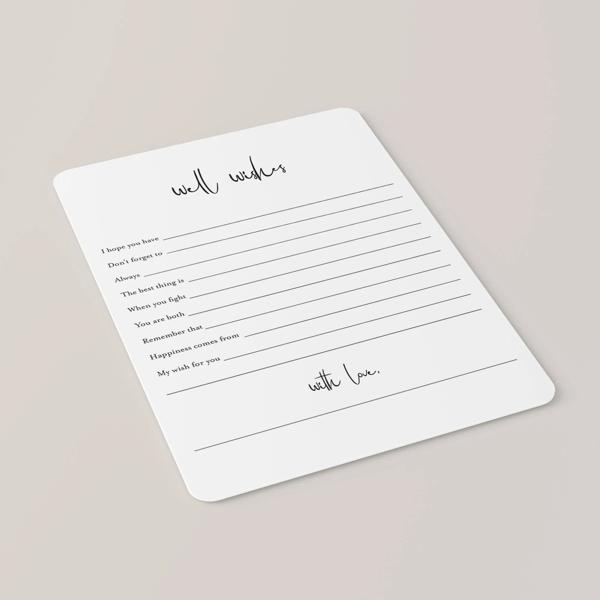 Well Wishes For The Mr and Mrs Cards Printable