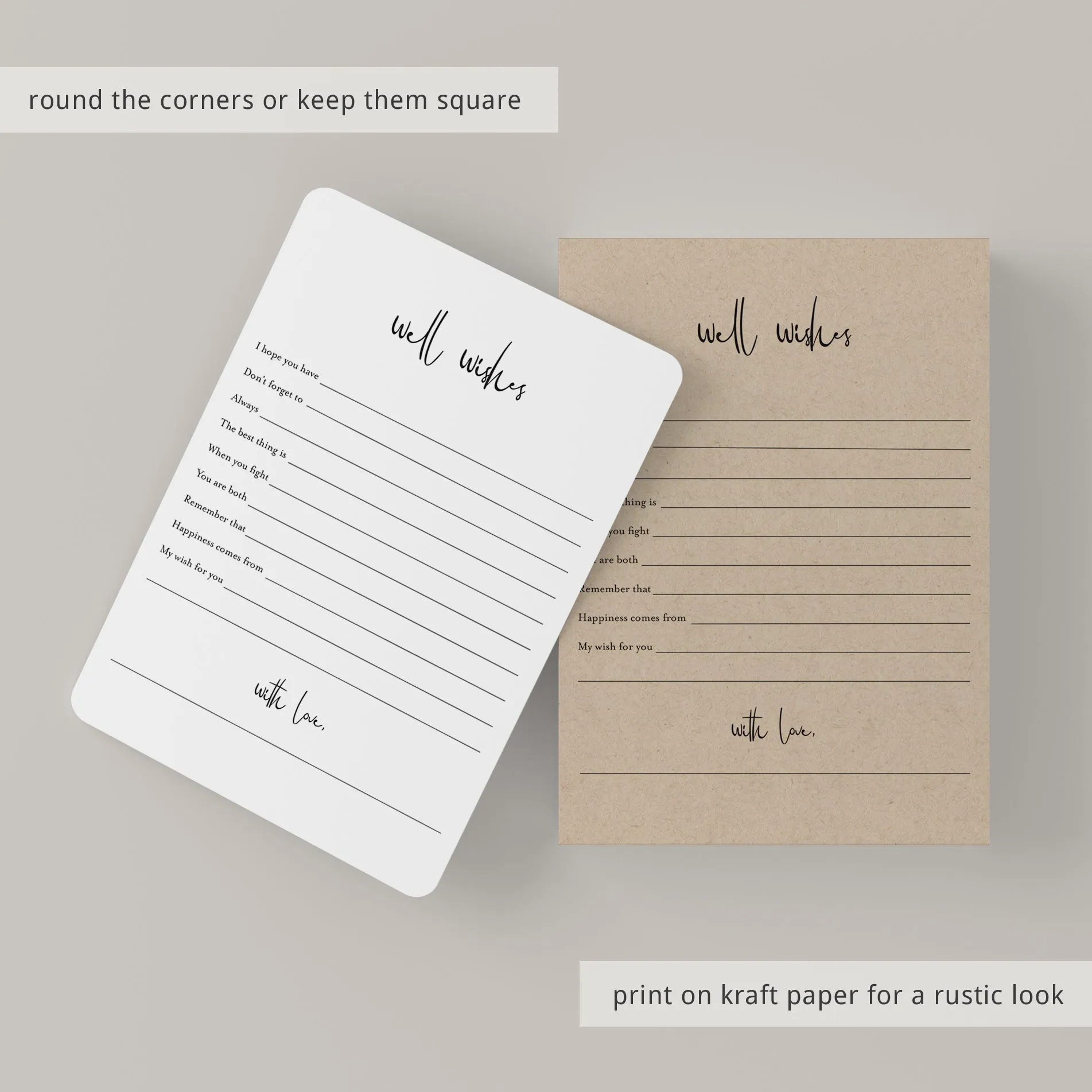 Well Wishes For The Mr and Mrs Cards Printable