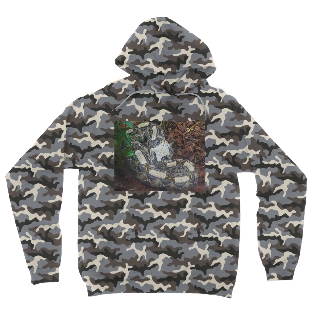 White Snake Camouflage Adult Hoodie