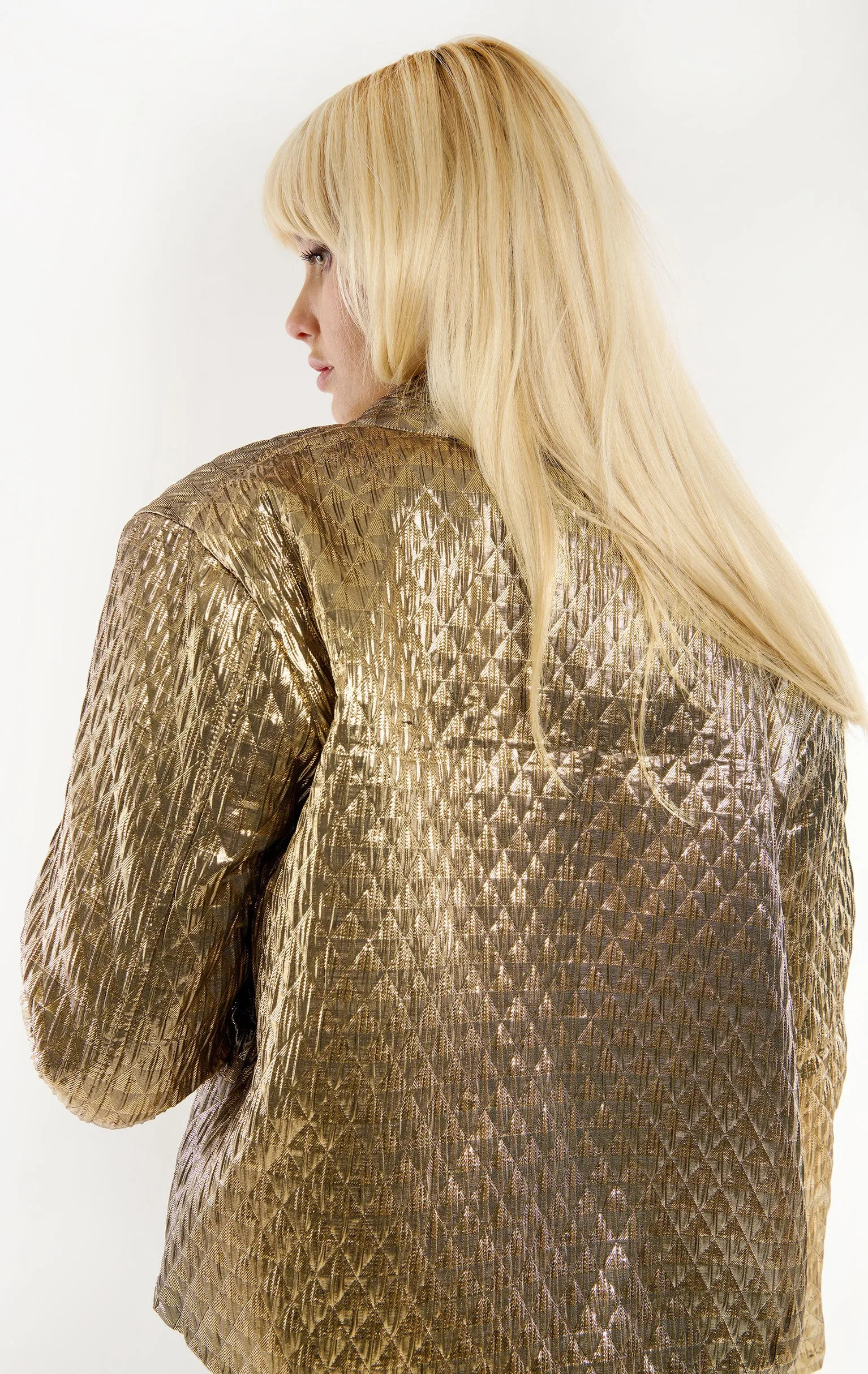 Wild Isaac Metallic Quilted Jacket - Gold / Black