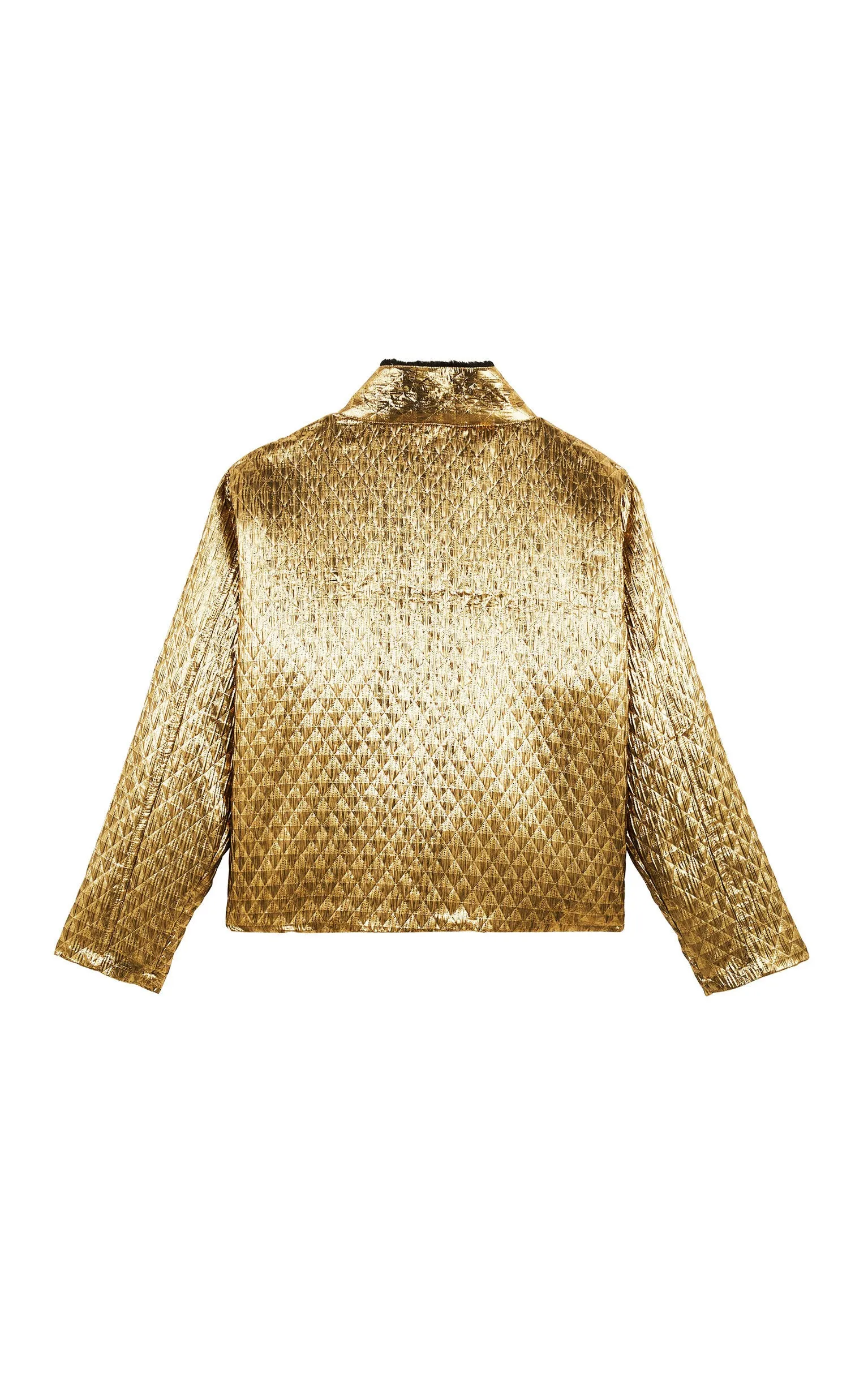 Wild Isaac Metallic Quilted Jacket - Gold / Black