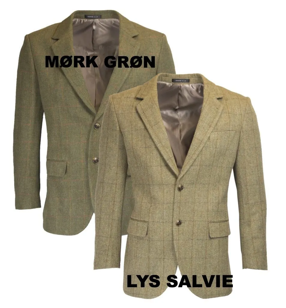 Windsor mens blazer, tweed, mørk grøn