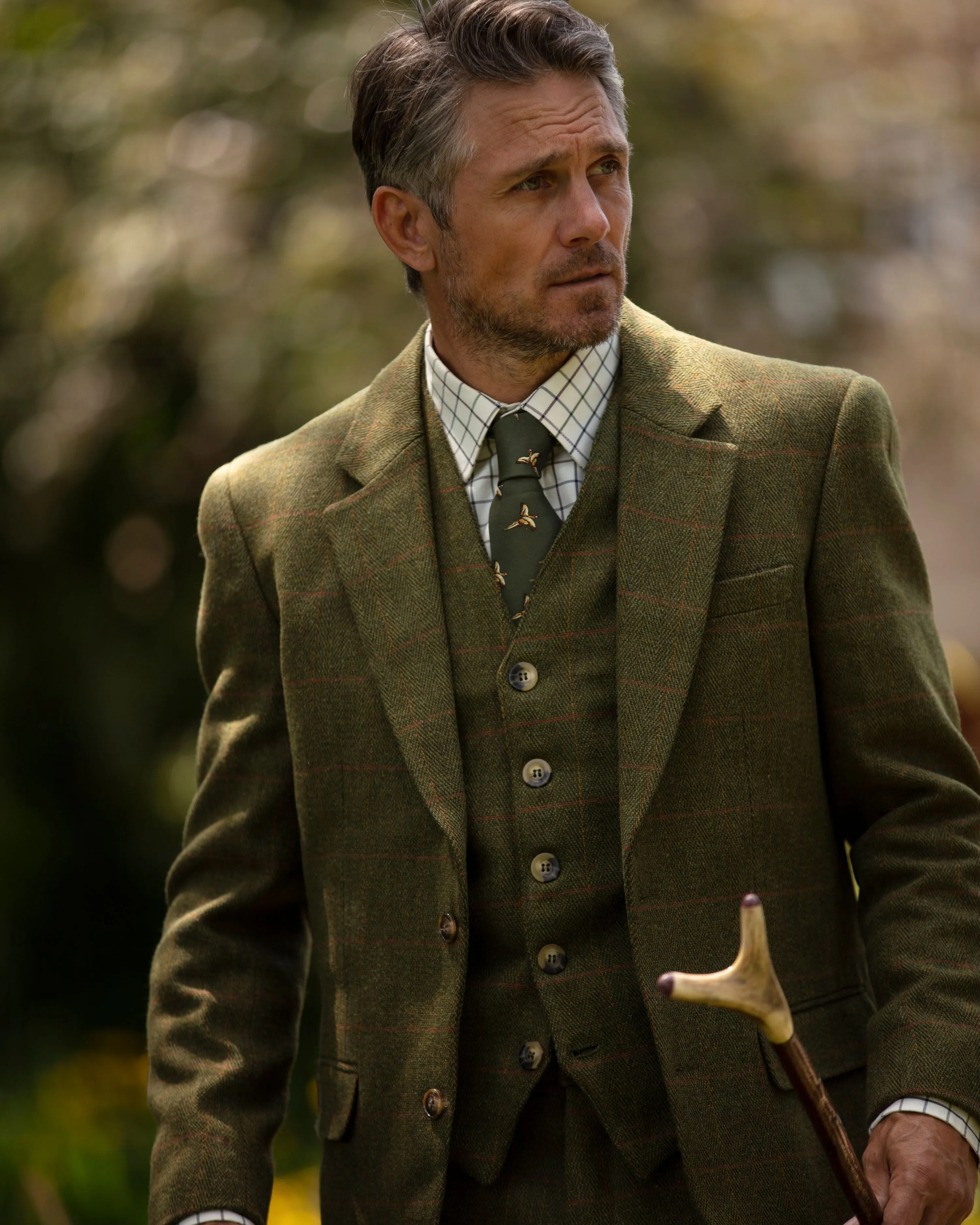 Windsor mens blazer, tweed, mørk grøn