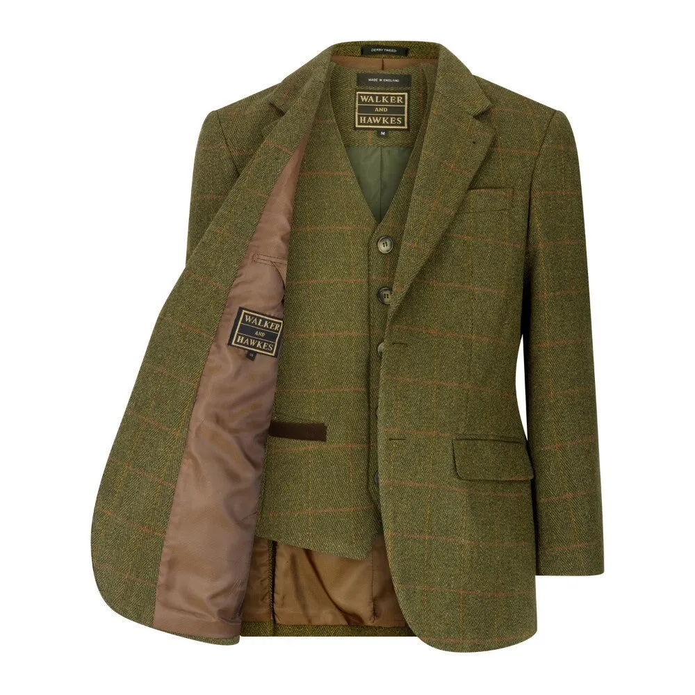 Windsor mens blazer, tweed, mørk grøn