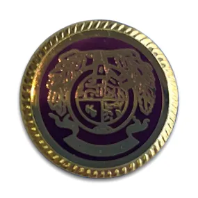 Wine & Gold Four Quadrants Shield Blazer Button (Made in Italy)