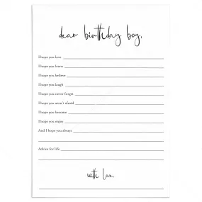 Wishes For The Birthday Boy Cards Printable