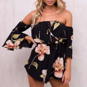 Women Floral Print Chiffon Jumpsuit