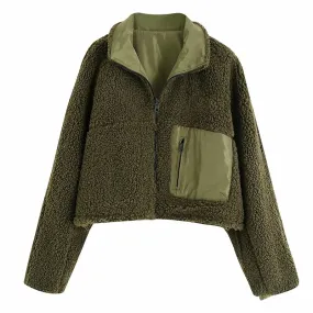 Women Two Sides Wear Short Coat Winter