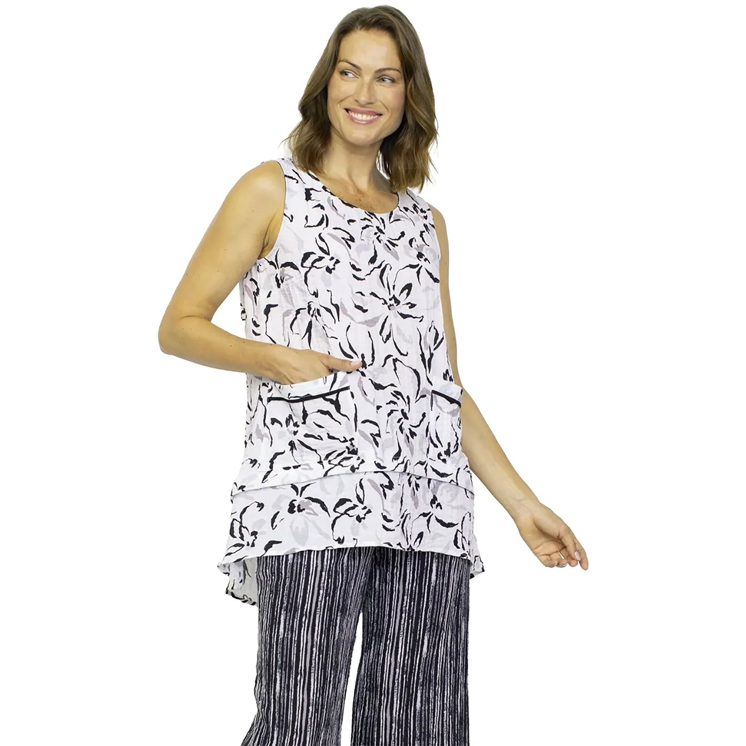 Women's Habitat Swing Pocket Tunic White Floral