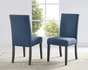 Wooden Twist Nailhead Trim Teak Wood Wooden Dining Chairs ( Set of 2 )