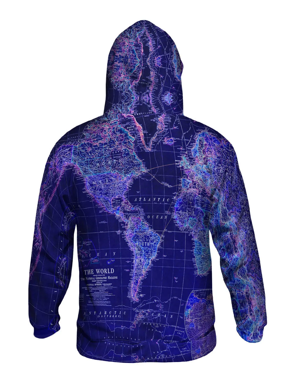 World Map Neon Close