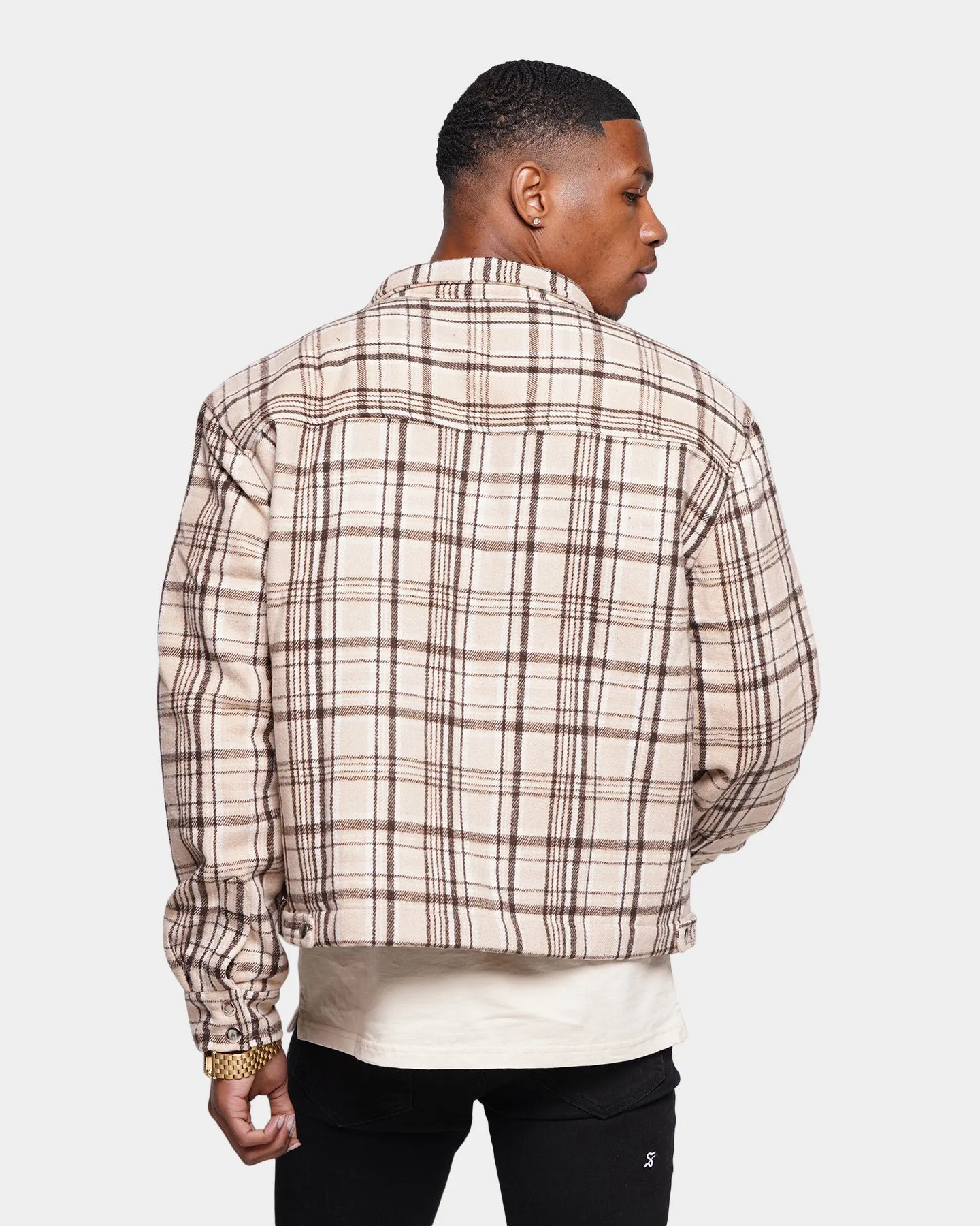 XXIII Oaxaca Cropped Tartan Jacket Brown