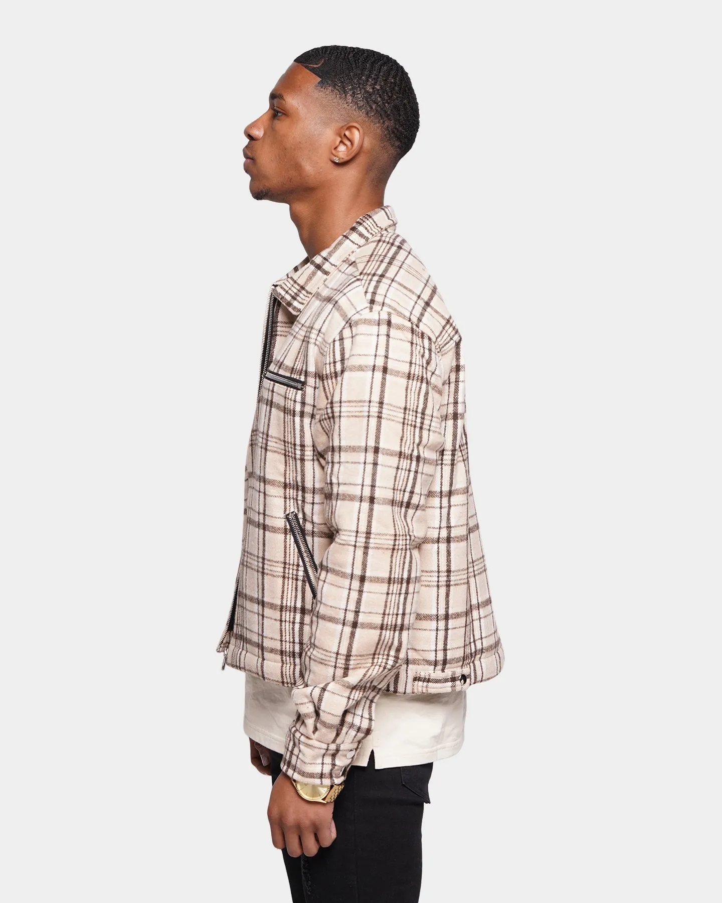 XXIII Oaxaca Cropped Tartan Jacket Brown
