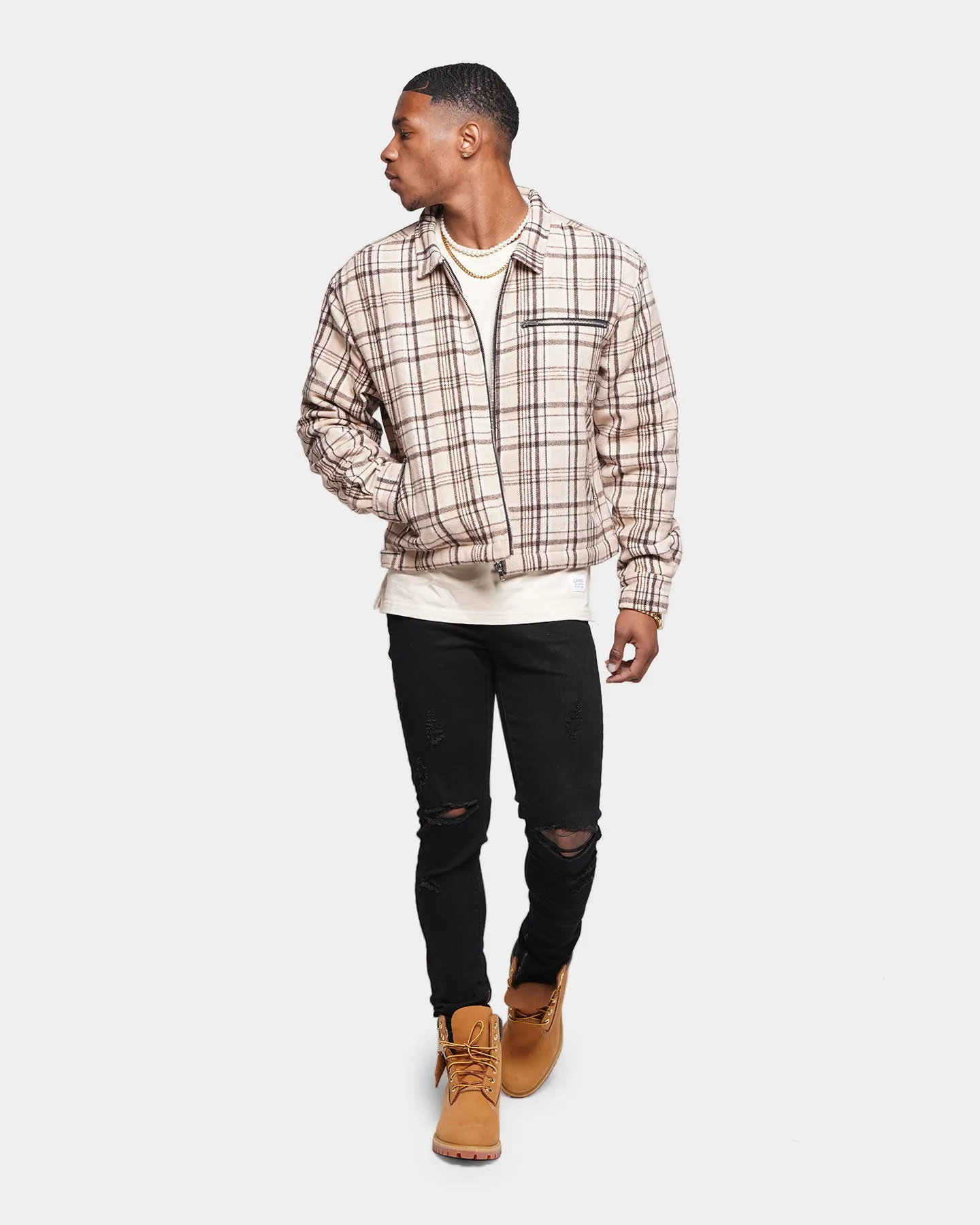 XXIII Oaxaca Cropped Tartan Jacket Brown