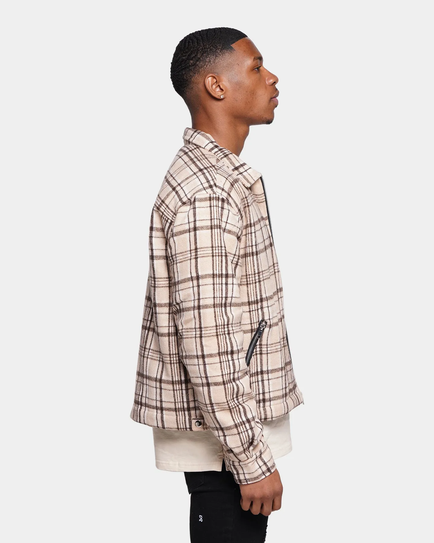 XXIII Oaxaca Cropped Tartan Jacket Brown