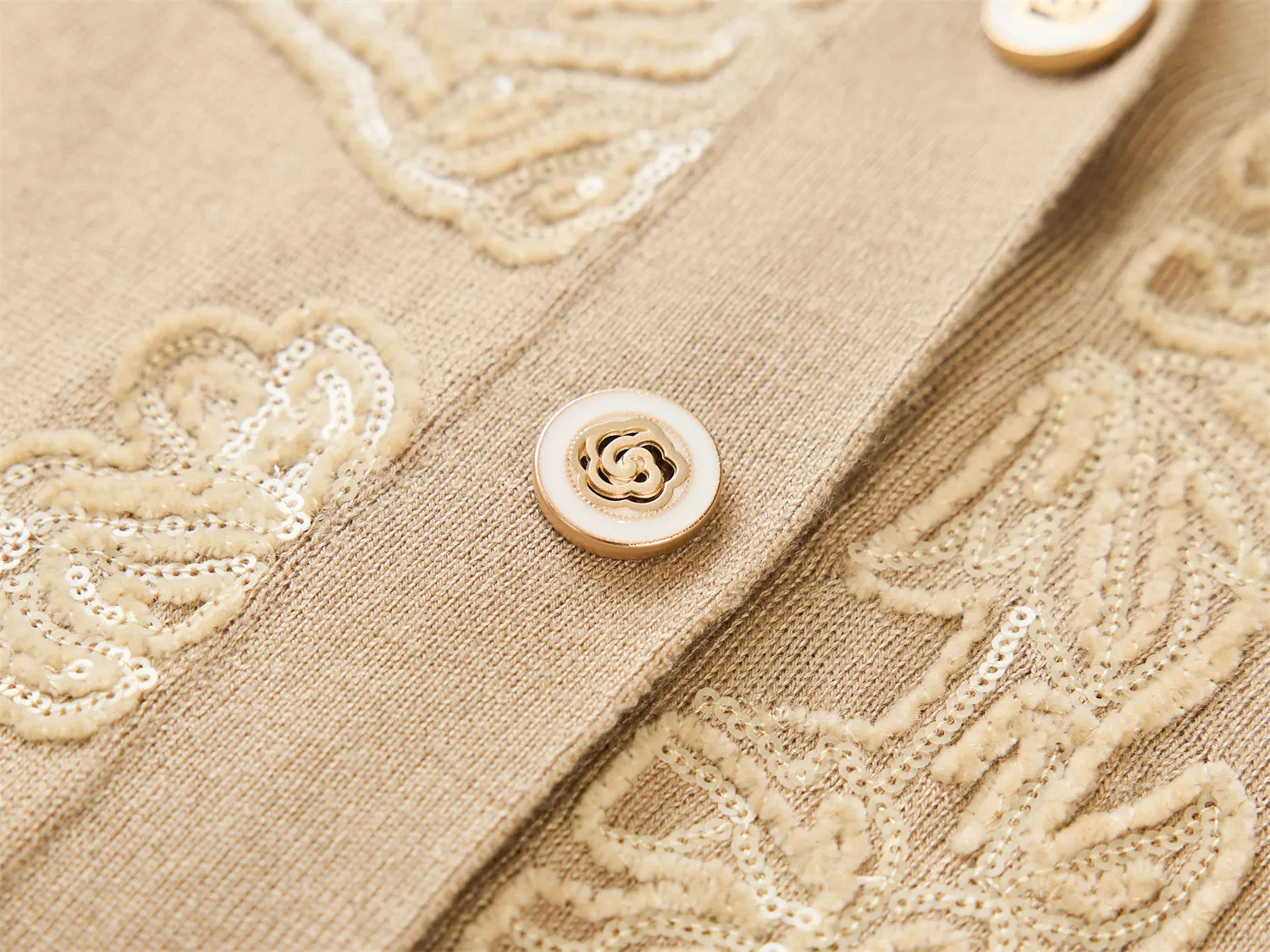 YAYING Heavy Embroidery Knitted Cardigan