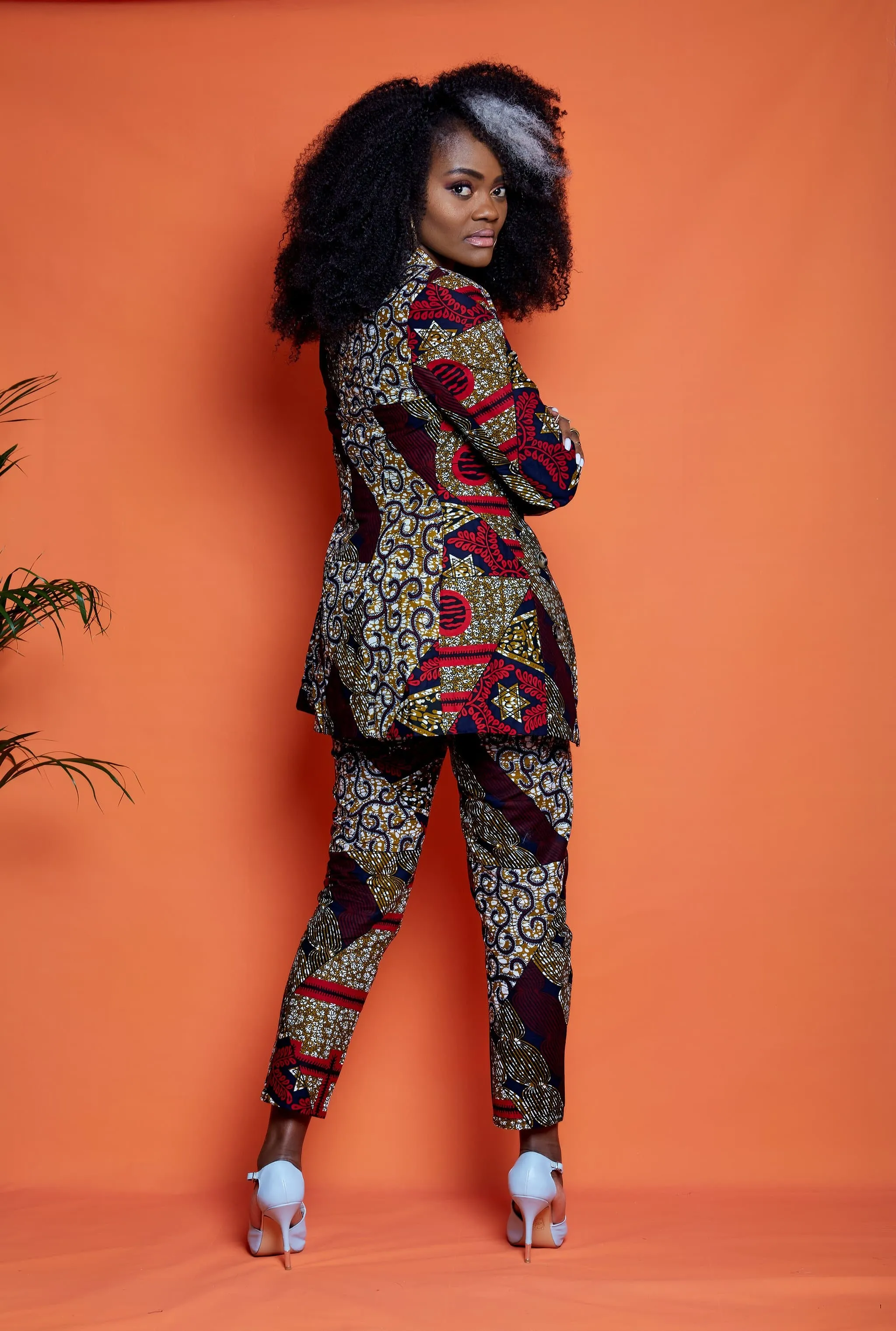 Yemme African Print Double Breasted Blazer