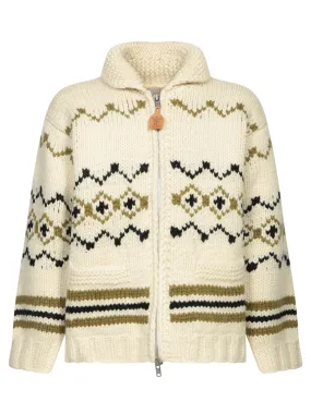 Zip Cowichan Cream Cardigan