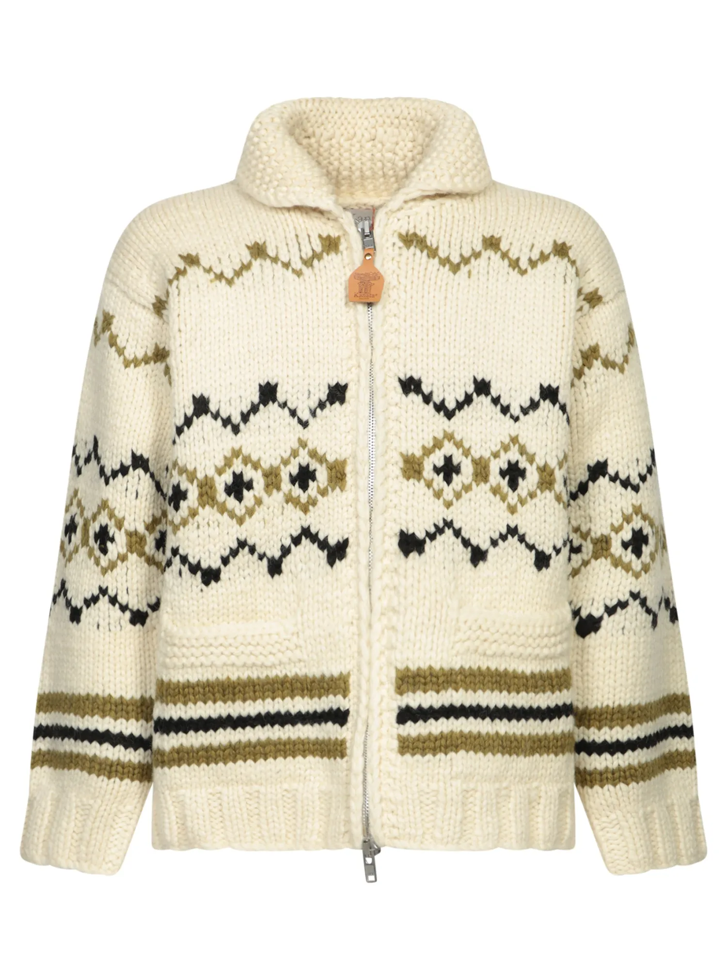 Zip Cowichan Cream Cardigan