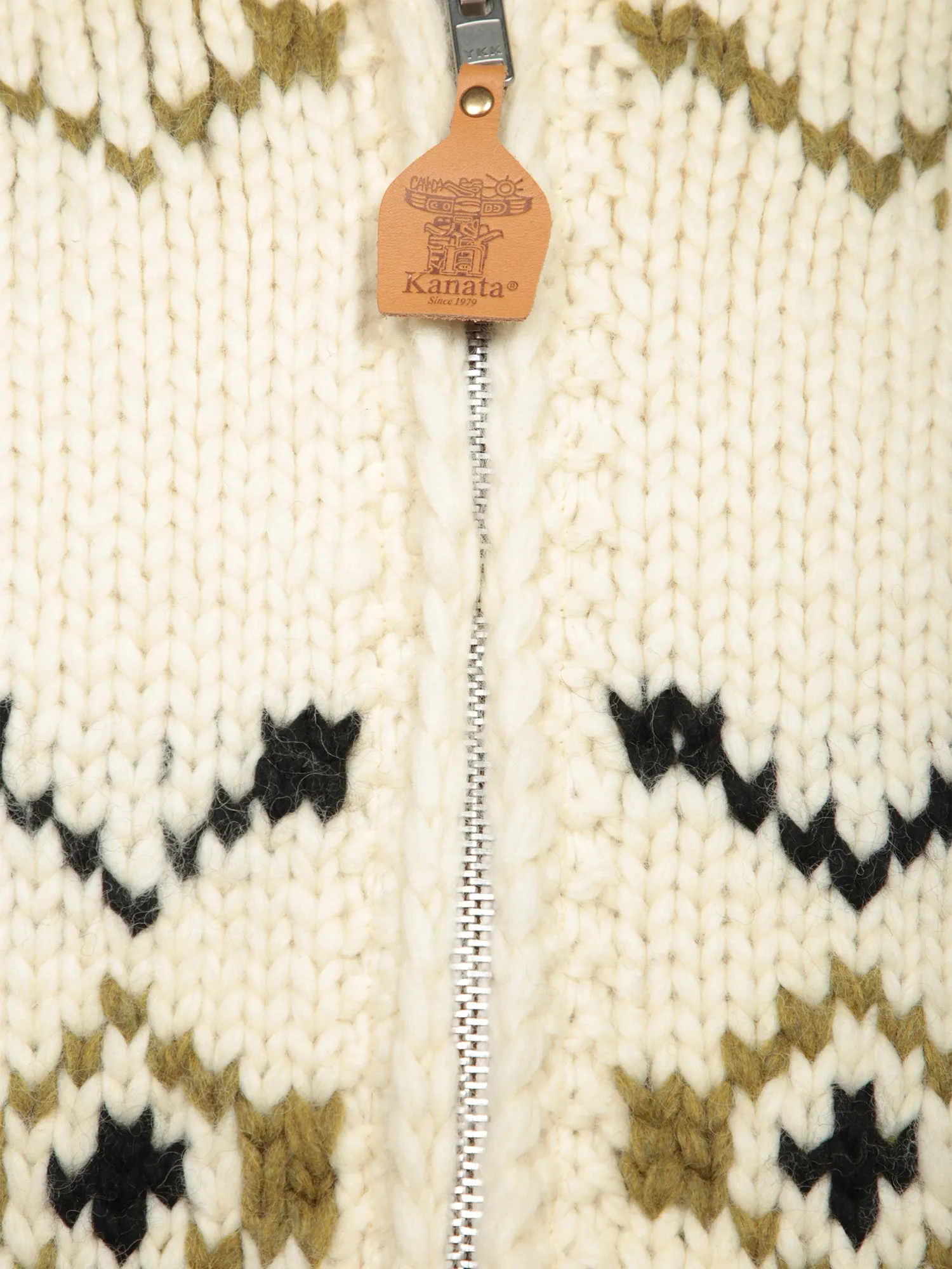 Zip Cowichan Cream Cardigan