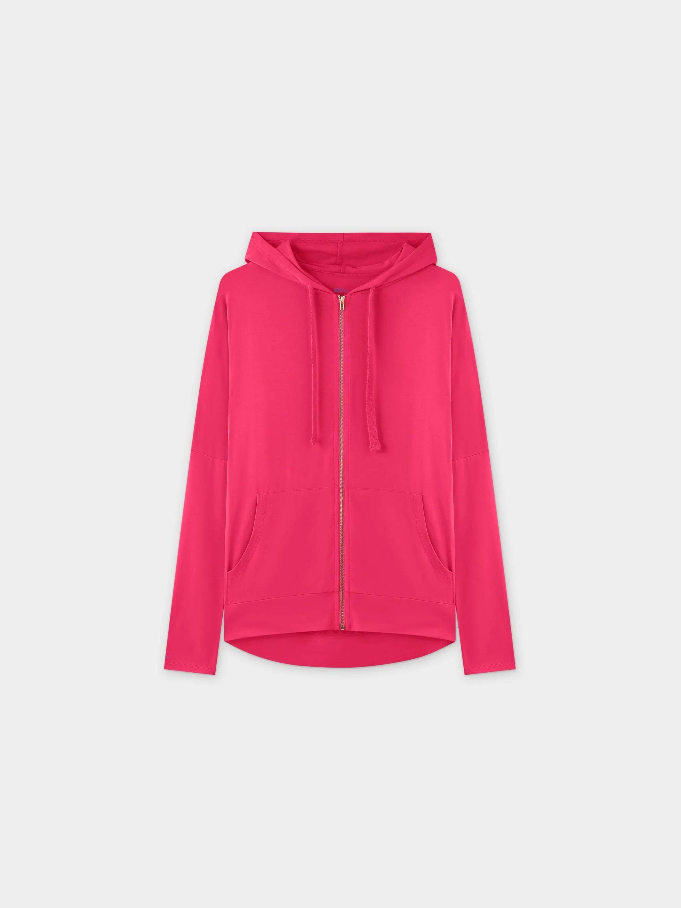 ZIP UP HOODIE-BOLD PINK