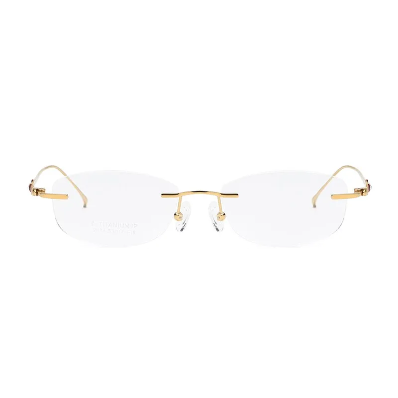 Zirosat 2879 Women's Eyeglasses Titanium Rimless Diamond Trimmed