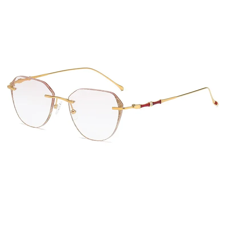Zirosat 2879 Women's Eyeglasses Titanium Rimless Diamond Trimmed