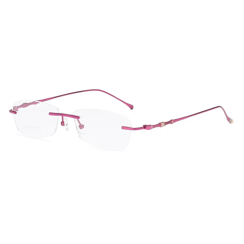 Zirosat 2879 Women's Eyeglasses Titanium Rimless Diamond Trimmed