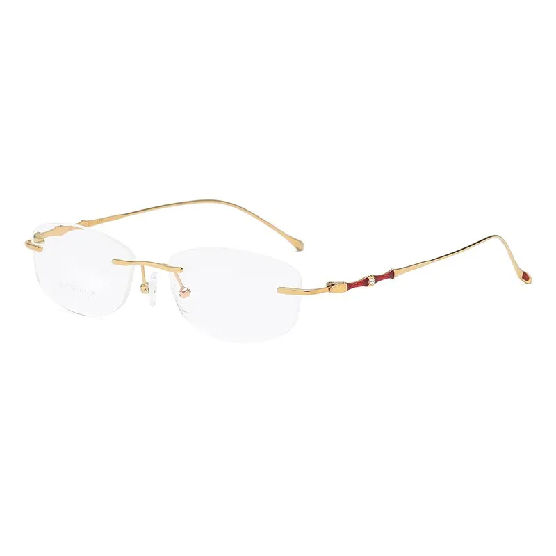 Zirosat 2879 Women's Eyeglasses Titanium Rimless Diamond Trimmed
